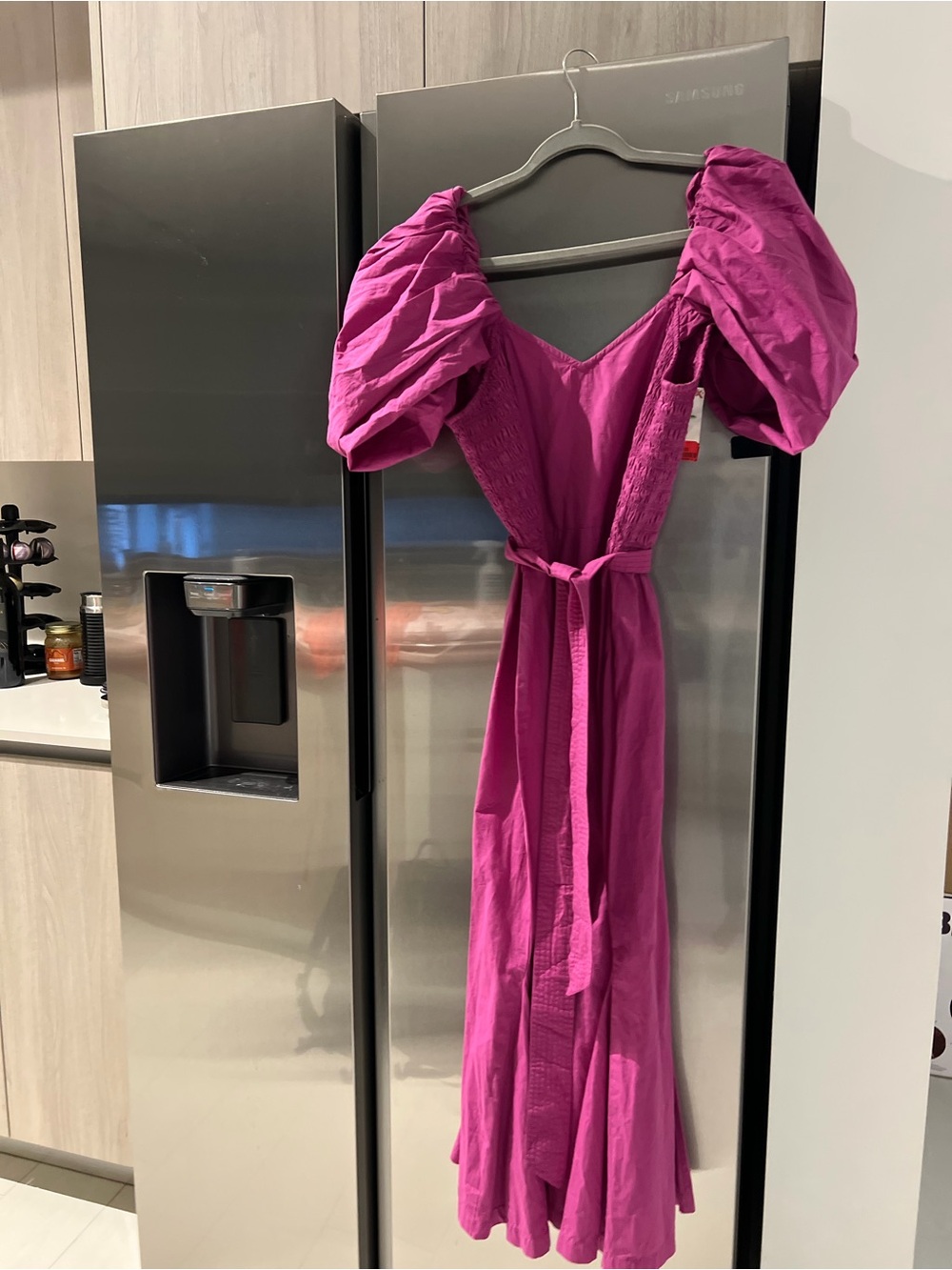 Cleobella "Malina Midi Dress" in Bright Pink